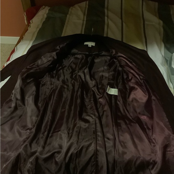 Anne Klein maroon single-breasted wool coat - Picture 9 of 14
